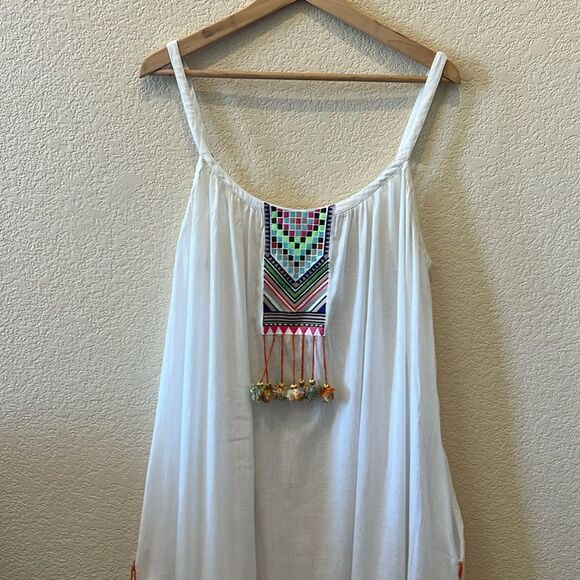 Mara Hoffman White Multicolor Accents Maxi Dress Large as seen on Runway Large - Picture 6 of 16